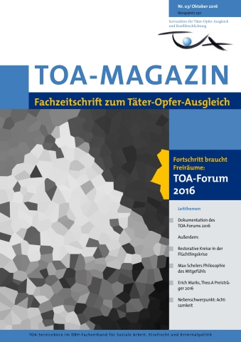 TOA-Magazin Deckblatt, verpixelter Farbverlauf