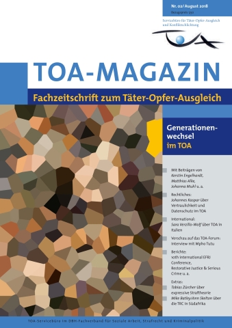 TOA-Magazin Deckblatt, verpixelter Farbverlauf