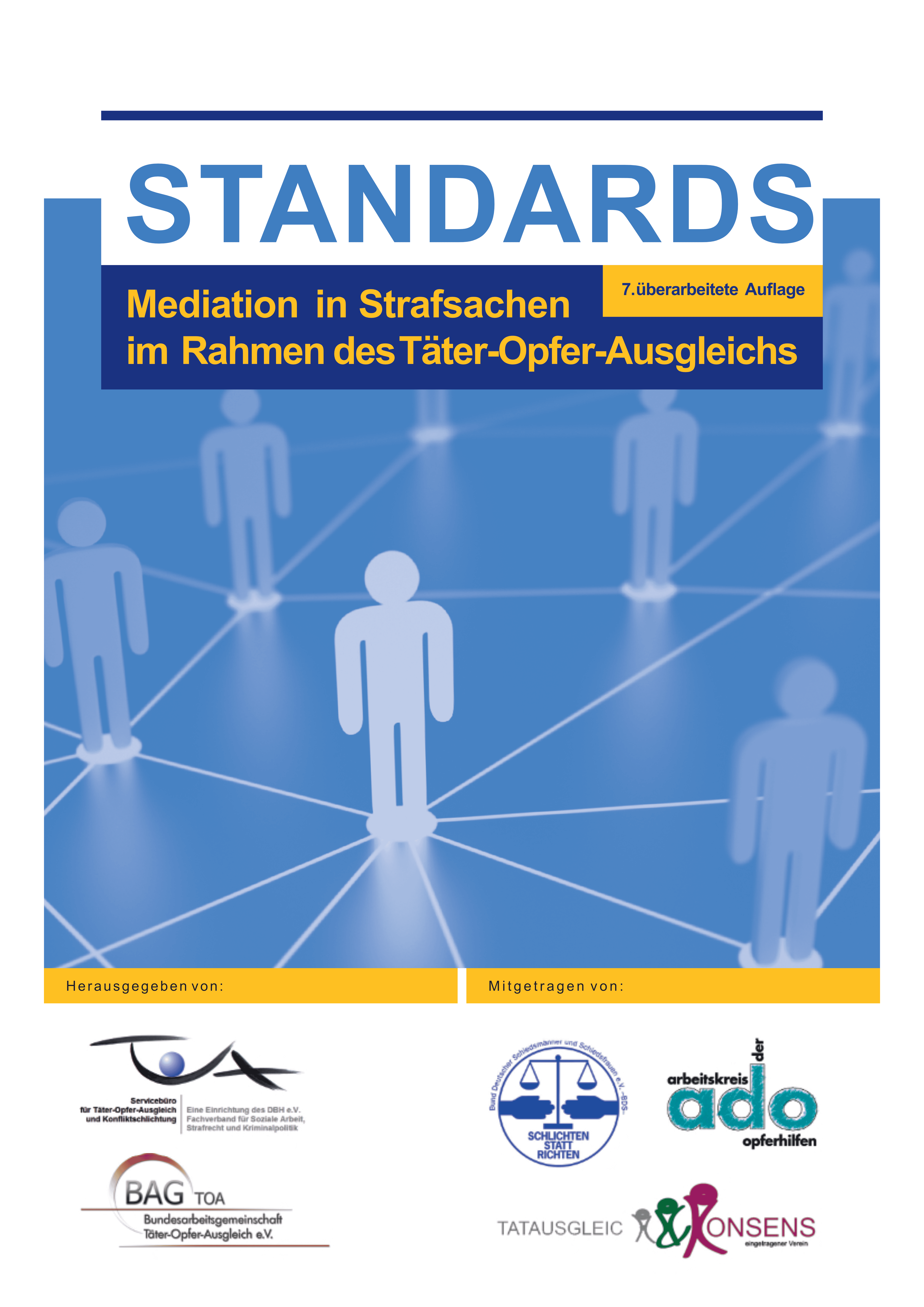 Cover der Standards Mediation in Strafsachen im Rahmen des Täter-Opfer-Ausgleich